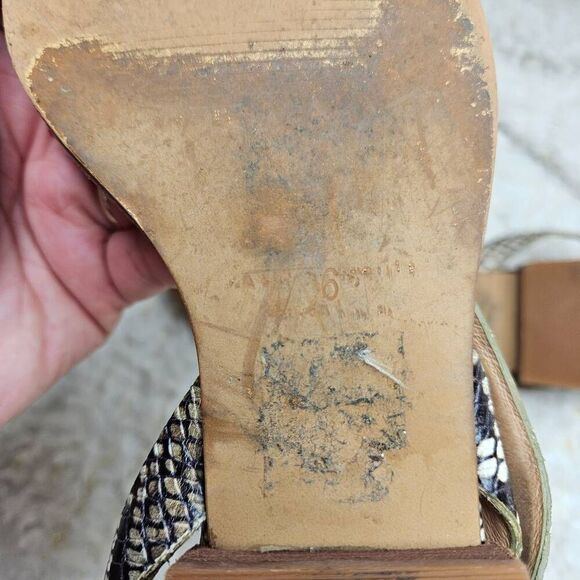 Madewell Heidi Snakeskin Leather Slingback Sandals sz 6.5 - Picture 5 of 5